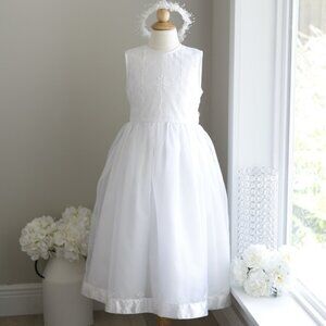 Strasburg Dress White Organza SPECIAL RARE Flower Girl Special Occasion GORGEOUS